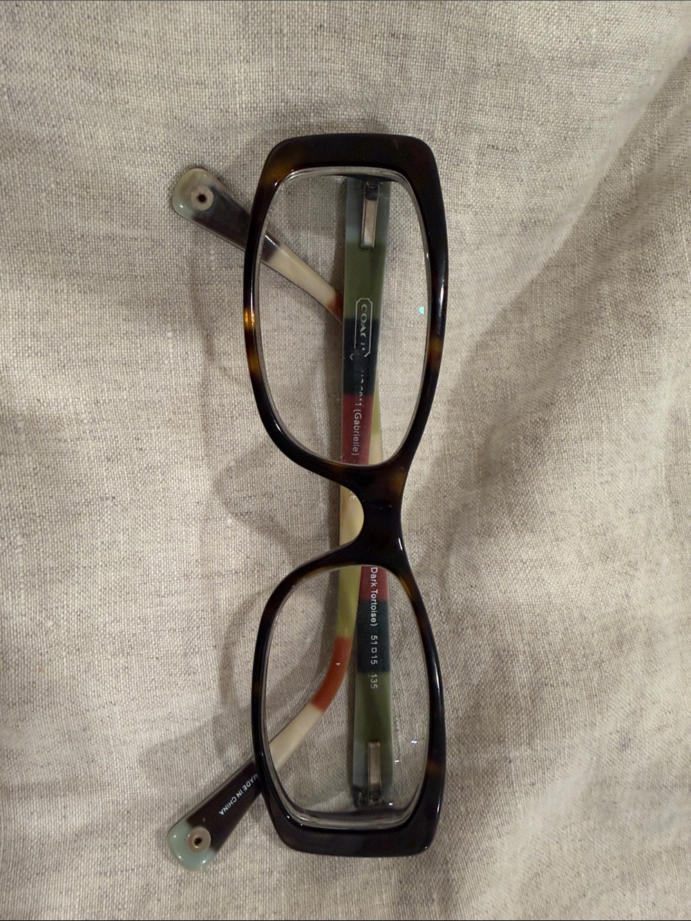 Coach Tortoiseshell Rectangular Eyeglasses - Brown